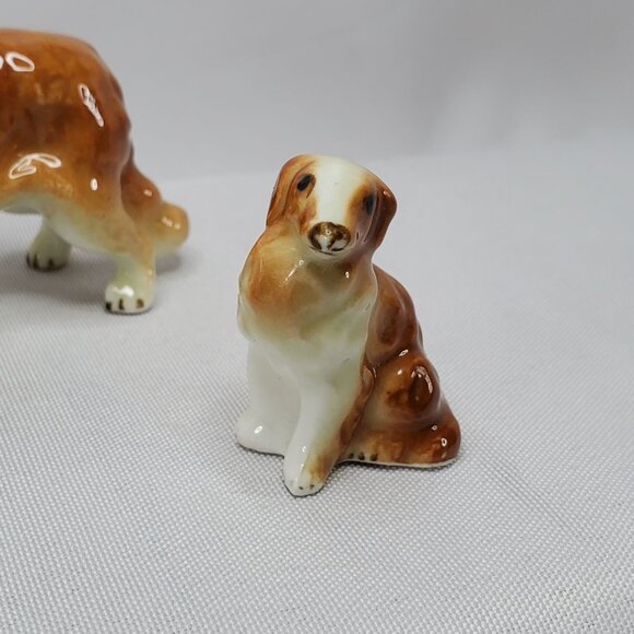 Vtg Mini Collie Dog Figurine Set Of 3 Ceramic Hand painted Collectibles **READ** - Picture 8 of 9